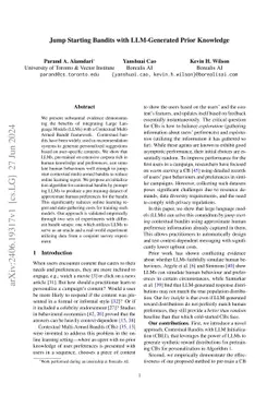 Jump Starting Bandits with LLM-Generated Prior Knowledge