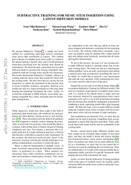 Subtractive Training for Music Stem Insertion using Latent Diffusion Models