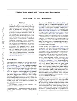 Efficient World Models with Context-Aware Tokenization