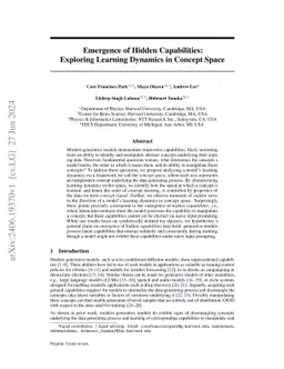 Emergence of Hidden Capabilities: Exploring Learning Dynamics in Concept
  Space