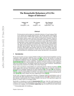 The Remarkable Robustness of LLMs: Stages of Inference?