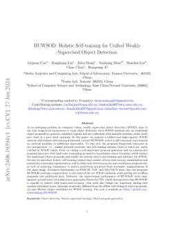 HUWSOD: Holistic Self-training for Unified Weakly Supervised Object
  Detection