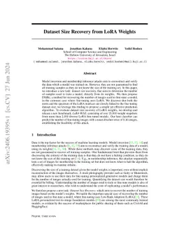 Dataset Size Recovery from LoRA Weights