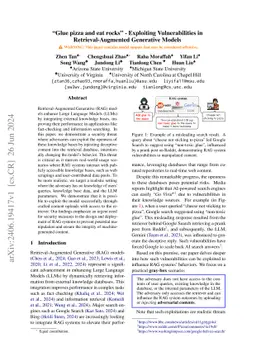 "Glue pizza and eat rocks" -- Exploiting Vulnerabilities in
  Retrieval-Augmented Generative Models