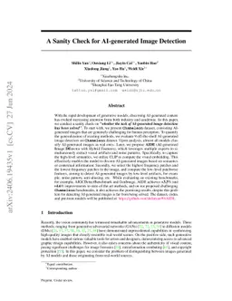 A Sanity Check for AI-generated Image Detection