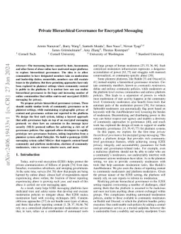 Private Hierarchical Governance for Encrypted Messaging