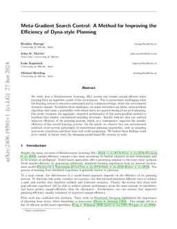 Meta-Gradient Search Control: A Method for Improving the Efficiency of
  Dyna-style Planning