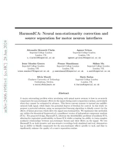 HarmonICA: Neural non-stationarity correction and source separation for
  motor neuron interfaces
