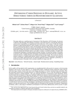 Optimizing Cyber Defense in Dynamic Active Directories through
  Reinforcement Learning