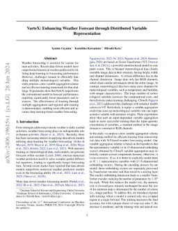 VarteX: Enhancing Weather Forecast through Distributed Variable
  Representation