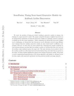 ScoreFusion: Fusing Score-based Generative Models via Kullback-Leibler Barycenters