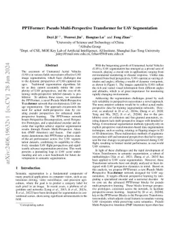 PPTFormer: Pseudo Multi-Perspective Transformer for UAV Segmentation