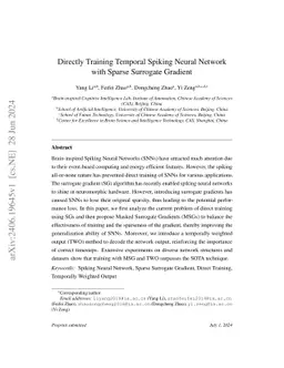 Directly Training Temporal Spiking Neural Network with Sparse Surrogate
  Gradient