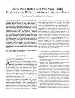 Aerial Push-Button with Two-Stage Tactile Feedback using Reflected
  Airborne Ultrasound Focus