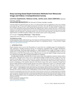Deep Learning-based Depth Estimation Methods from Monocular Image and
  Videos: A Comprehensive Survey
