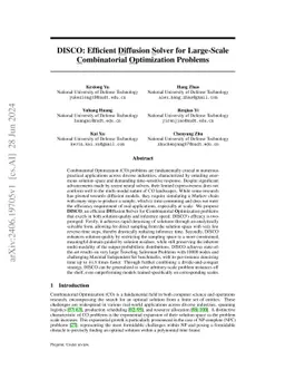 DISCO: Efficient Diffusion Solver for Large-Scale Combinatorial
  Optimization Problems