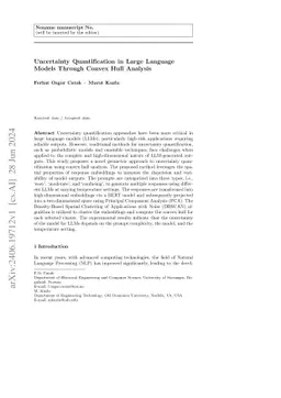 Uncertainty Quantification in Large Language Models Through Convex Hull
  Analysis