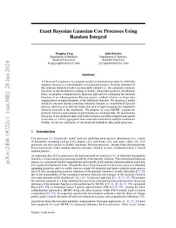 Exact Bayesian Gaussian Cox Processes Using Random Integral