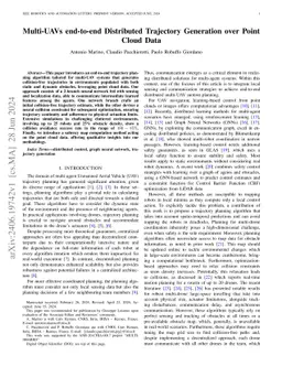 Multi-UAVs end-to-end Distributed Trajectory Generation over Point Cloud
  Data