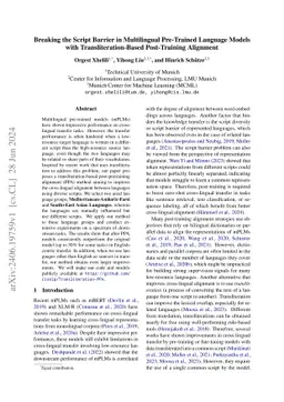 Breaking the Script Barrier in Multilingual Pre-Trained Language Models
  with Transliteration-Based Post-Training Alignment