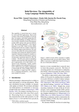 Belief Revision: The Adaptability of Large Language Models Reasoning