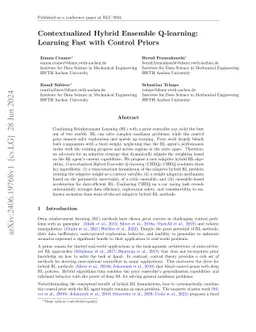 Contextualized Hybrid Ensemble Q-learning: Learning Fast with Control
  Priors