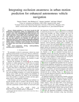 Integrating occlusion awareness in urban motion prediction for enhanced
  autonomous vehicle navigation