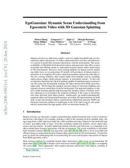 EgoGaussian: Dynamic Scene Understanding from Egocentric Video with 3D
  Gaussian Splatting