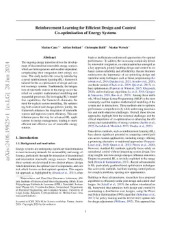 Reinforcement Learning for Efficient Design and Control Co-optimisation
  of Energy Systems