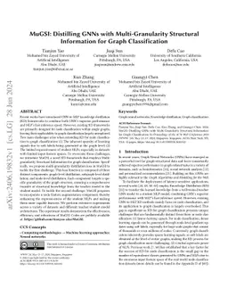 MuGSI: Distilling GNNs with Multi-Granularity Structural Information for
  Graph Classification