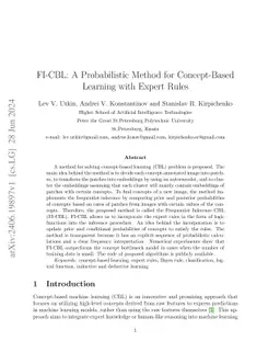 FI-CBL: A Probabilistic Method for Concept-Based Learning with Expert
  Rules