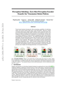 Perception Stitching: Zero-Shot Perception Encoder Transfer for Visuomotor Robot Policies