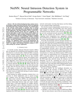 NetNN: Neural Intrusion Detection System in Programmable Networks