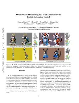 OrientDream: Streamlining Text-to-3D Generation with Explicit
  Orientation Control