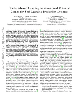 Gradient-based Learning in State-based Potential Games for Self-Learning
  Production Systems