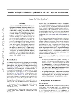 Tilt and Average : Geometric Adjustment of the Last Layer for
  Recalibration