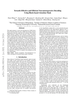 Towards Effective and Efficient Non-autoregressive Decoding Using
  Block-based Attention Mask