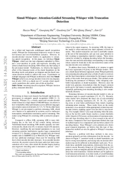 Simul-Whisper: Attention-Guided Streaming Whisper with Truncation
  Detection