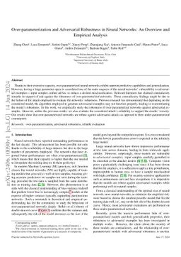 Over-parameterization and Adversarial Robustness in Neural Networks: An Overview and Empirical Analysis