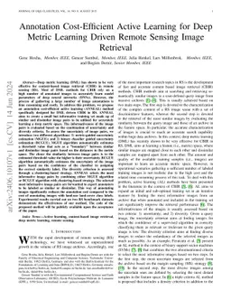 Annotation Cost-Efficient Active Learning for Deep Metric Learning
  Driven Remote Sensing Image Retrieval