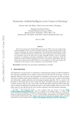 Trustworthy Artificial Intelligence in the Context of Metrology