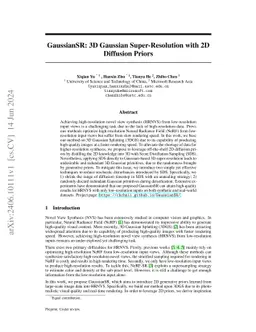 GaussianSR: 3D Gaussian Super-Resolution with 2D Diffusion Priors
