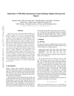 MapVision: CVPR 2024 Autonomous Grand Challenge Mapless Driving Tech
  Report
