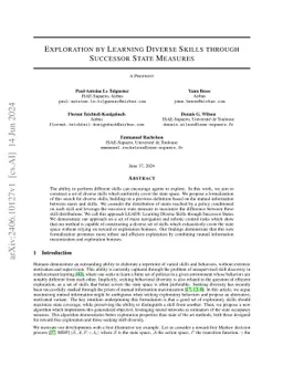 Exploration by Learning Diverse Skills through Successor State Measures