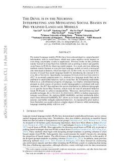 The Devil is in the Neurons: Interpreting and Mitigating Social Biases
  in Pre-trained Language Models