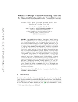 Automated Design of Linear Bounding Functions for Sigmoidal
  Nonlinearities in Neural Networks