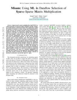 Misam: Using ML in Dataflow Selection of Sparse-Sparse Matrix
  Multiplication