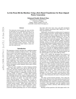 Let the Poem Hit the Rhythm: Using a Byte-Based Transformer for
  Beat-Aligned Poetry Generation