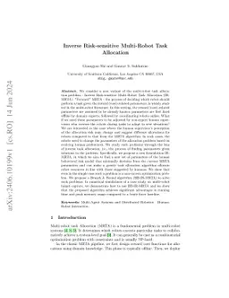 Inverse Risk-sensitive Multi-Robot Task Allocation