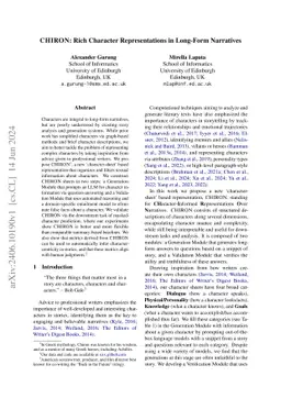 CHIRON: Rich Character Representations in Long-Form Narratives